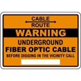 thumbnail image 1 of Warning Umderground Fiber Optic Cable Sign Safety Signs Electrical Call Before You Dig Metal Tin – 8 x 12 Inch for Home or Work, 1 of 3