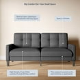 thumbnail image 4 of BELLEZE Modern Upholstered Fabric Sofa For 2-3 People, Loveseat For Living Room, Bedroom Or Office, Versatile Furniture For Small Spaces - Harper (Dark Gray), 4 of 6