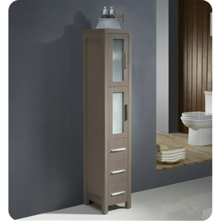 Fresca Torino Gray Oak Tall Bathroom Linen Side Cabinet
