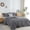 Dark Gray, variant on Reversible Sherpa Fluffy Comforter Queen Set, Boho Tufted Bedding Down Blanket Comforter Set, Ultra-Soft Washed Cotton Shabby Plush Fleece Sherpa Thick Warm for Winter Autumn, Grey Full Queen