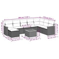 thumbnail image 2 of vidaXL 9 Piece Garden Sofa Set with Cushions Black Poly Rattan, 2 of 5