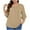 Khaki Shirts, variant on Women's Plus Size 3/4 Ruffle Sleeve Shirts V Neck Pleated Tunic Tops Solid Casual Loose Fit Tees Wine,2XL