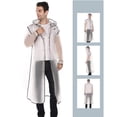 thumbnail image 2 of Naiovety Chubasquero largo Unisex para senderismo Poncho con capucha impermeable a prueba de viento EVA impermeable para lluvia ciclismo Paraguas de lluvia Blanco XL, 2 of 6