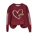 thumbnail image 3 of Uootdi Game Day Long Sleeve Sweatshirt for Women Funny Letter Print Graphic Top Fall Fashion Sports Tops, 3 of 4