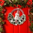 thumbnail image 5 of Festive Snowman Wreath for Front Door, Cartoon Fabric Hanging Ornament – Holiday Decor for Window/Wall, Ready to Hang,11.02inch(28cm), 5 of 7