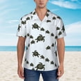 thumbnail image 5 of Uemuo Sea Turtle Printed Regular Fit Short Sleeve Casual Hawaiian Shirt for Men,Aloha shirt,Tropical shirt,Floral print shirt,Vacation Beach shirt-3X-Large, 5 of 9