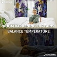 thumbnail image 5 of Spring Floral Blackout Curtains for Bedroom/Living Room, Thermal Insulated Kitchen Curtains, Purple Tulips Hydrangeas Butterflies Flowers Grommet Darkening Window Treatment Drapes 42"x63"x2, 5 of 8