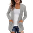 thumbnail image 2 of Dxzfnsa omen's Lightweight Button Down Cardigan Long Sleeve Casual Crew Neck Soft Knit Cardigans Sweater Tops Women Fall Clothes S-2XL, 2 of 7