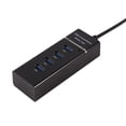thumbnail image 2 of Adaptador convertidor de concentrador USB 3.0 de 4 puertos de alta velocidad extensor portátil para lector de tarjetas Macbook negro, 2 of 8