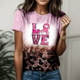 thumbnail image 2 of TSADFHJI Hauts Mignons pour Femmes Sortie Grande Taille Femmes Décontracté Simple Col Rond Manches Courtes T-Shirt Tee Femmes Drôle Imprimé Mode T-Shirt Hauts L Café, 2 of 4