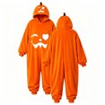 thumbnail image 6 of Curuila Halloween Adult Jumpsuit With Pocket Hallowmas Pumpkin Hooded Flannel Pajamas For Women And Men Party Comfort Homewear Jumpsuit Size L, 6 of 7
