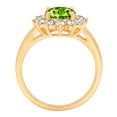 thumbnail image 4 of 2.72 ct Oval Cut Natural Peridot with Simulated Diamond Halo Accents 14K Yellow Gold Womens Engagement Ring, 4 of 6