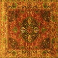 thumbnail image 1 of Ahgly Company Machine Washable Indoor Square Oriental Yellow Industrial Area Rugs, 5' Square, 1 of 4