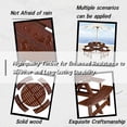 thumbnail image 5 of LuxyHoom Outdoor 8 Person Picnic Table, 6 Person Round Picnic Table with 4 Built-in Benches, Umbrella Hole, Outside Table and Bench Set for Garden, Backyard, Porch, Patio, Brown, 5 of 9