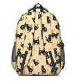 thumbnail image 3 of Black Cat Beige Pattern Cute School Backpack Bag with Padded Back and Adjustable Shoulder Straps 16.9 X 12.6 X 5.9 Inches, 3 of 5