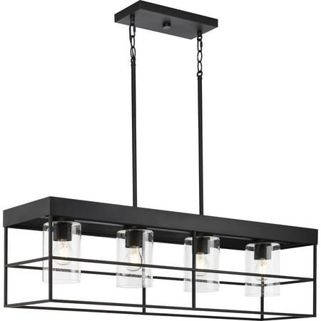 

Burgess Collection Four-Light Matte Black Modern Farmhouse Island Light