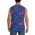 thumbnail image 4 of Lsque Chicken and Rooster Print Men's Cotton Blend Sleeveless Muscle Shirts (S-3XL)- Moisture Wicking, Odor Protection, UPF 30+,XX-Large, 4 of 8