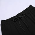 thumbnail image 5 of DuoJiaJ Women's Solid Color Casual Loose Elastic Waist Drawstring Harem Casual Pants Women's Wide Leg Pants Black L, 5 of 5