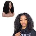 thumbnail image 3 of Lace Front Wig Human Hair Middle Part Bob With Plucked Brazilian Hair Wigs For Black Women 14 Inch, 3 of 8