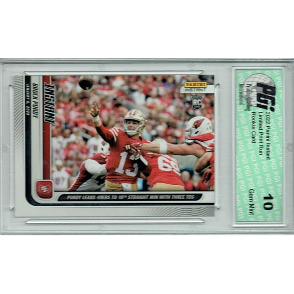 Brock Purdy 2022 Panini Instant #186 10th 49ers Win 1 of 2247 Rookie Card PGI 10 San Francisco 49ers