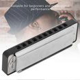thumbnail image 2 of Blues Harmonica 10‑Hole Mouthorgan G Key Electroplating Base Beginner Gifts Musical Instrument(Black ), 2 of 4
