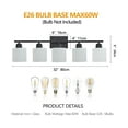 thumbnail image 6 of Miniyam 31.5 in 5 Light Black Vanity Light for Bathroom, Wall-Mounted Fixtures Over Mirror, E26, No Bulbs Included, 6 of 8