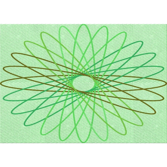 Ahgly Company Indoor Rectangle Patterned Light Green Area Rugs, 5' x 7'