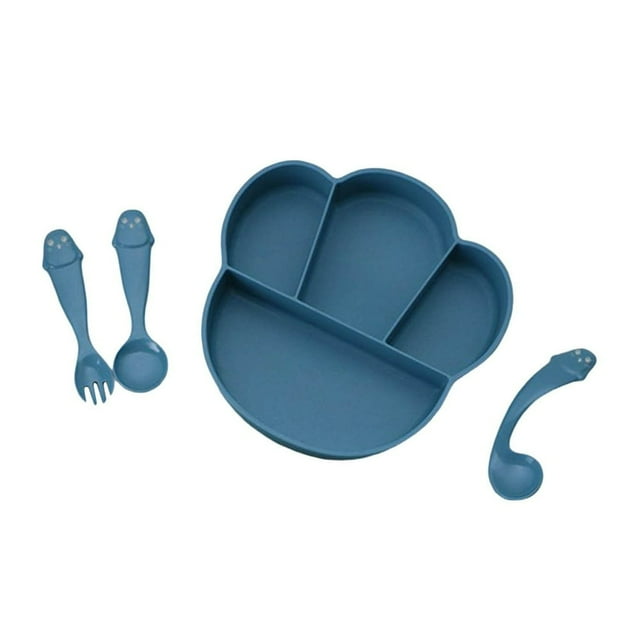 Suitable for home kitchens Kids Plate With Spoon PP Self Feeding Baby Divided Bowl For Dining