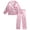 Pink Butterflies, variant on Girls Pajamas - 2 Piece Collared Button Down Long Sleeve Satin Pajamas and Pants Set (7-12)