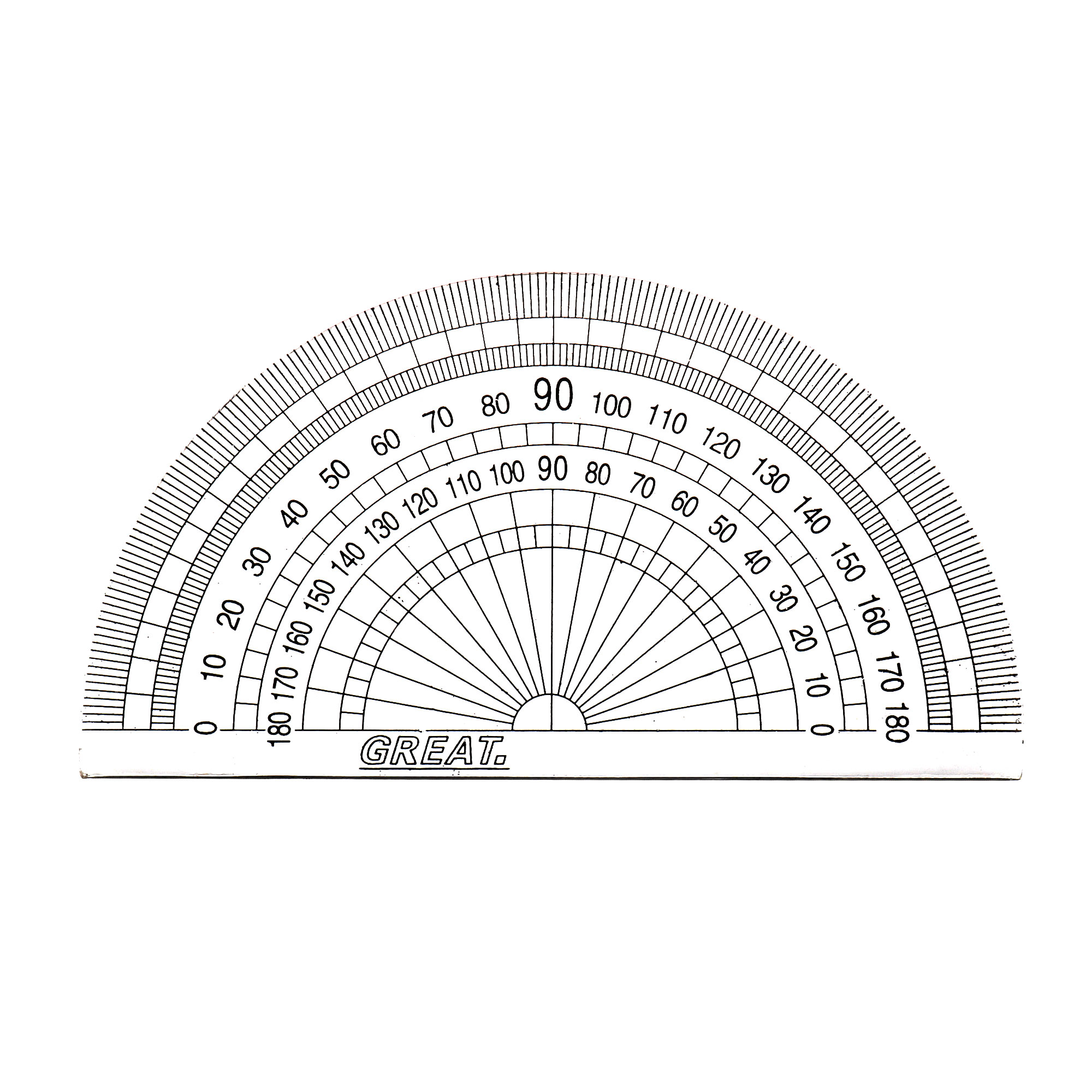 Plastic Protractor Math Protractor 0180 Degree for Angle Measurement
