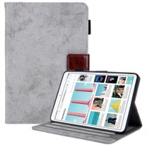 Allytech iPad Mini 6 Case with Pencil Holder, Cover for iPad Mini 6th Gen 2021(8.3 inch), Folding Stand PU Leather Auto Wake Sleep Wallet Card Holder Business Style Case for A2567/A2568/A2569, Gray