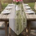 thumbnail image 6 of Spring Country Table Runner Linen Burlap Table Runner 108 Inches Long Nature Landscape Wildflower Botanical Scene Dresser Scarves for Kitchen Island Coffee Dining Room Party Holiday Decor 13"x108", 6 of 8