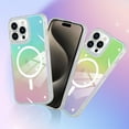 thumbnail image 6 of Laser Case Designed for iPhone 15 Pro Max Compatible with Magsafe Fluorescent Iridescent Phone Case for Women Men Soft TPU Bumper Hard Back Shockproof Protective Cover-Clear, 6 of 12