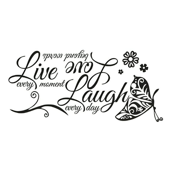 ACDANC Live Laugh Love Quotes Butterfly Wall Art Stickers Living Room Decal Home Decor Butterfly Decorations Living Room Decor Wall Wall Decor Living Room