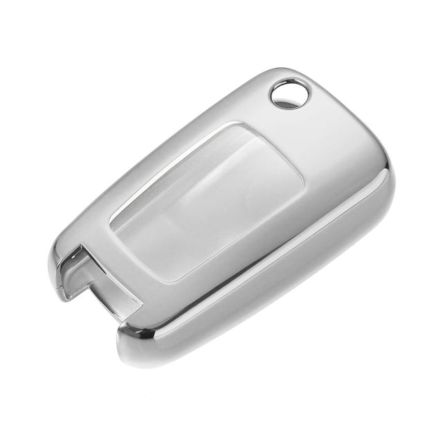 Unique Bargains TPU Key Fob Cover Case for Chevrolet Impala 2014-2019 Trax 2013-2018 Key Fob Shell Protector Keyless Remote Silver Tone