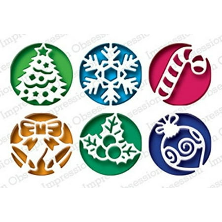 Christmas Circle Cutouts Steel Die Set for Scrapbooking (DIE482X), This is a US-made steel die compatible with most table-top die cutting machines. By Impression