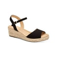 thumbnail image 1 of CHARTER CLUB Womens Black Ankle Strap Luchia Round Toe Wedge Buckle Espadrille Shoes 7.5 M, 1 of 4