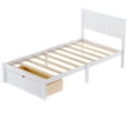 thumbnail image 4 of Twin Wood Bed Frame with Sliding Storage Drawers Platform Bed with Large Storage Space, 4 of 7