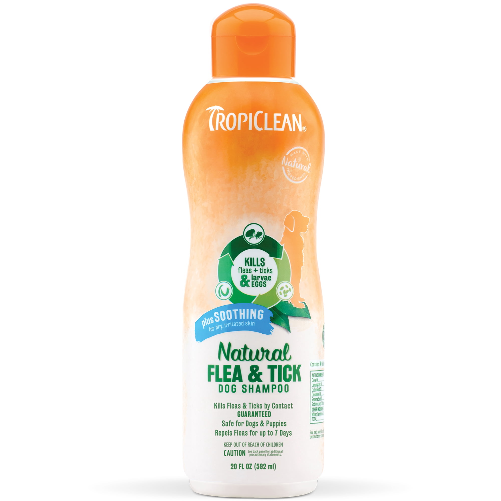 TropiClean Natural* Flea & Tick Soothing Shampoo for Dogs, 20oz
