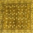 thumbnail image 1 of Ahgly Company Indoor Square Oriental Yellow Traditional Area Rugs, 7' Square, 1 of 4
