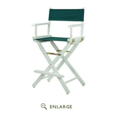 "24" Director's Chair White Frame-Hunter Green Canvas"