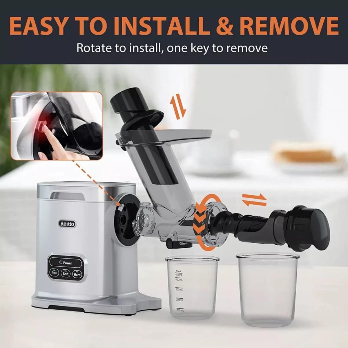 Aeitto HSJ-1521 Cold Press Masticating Juicer - Black