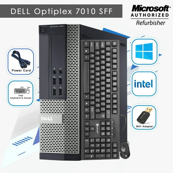 Dell Optiplex 7010 SFF Desktop PC, Intel Core i5-3470 @3.2GHz, 8GB DDR3 RAM, WiFi, 256GB SSD, Windows 10 Professional(64bit)-Refurbished