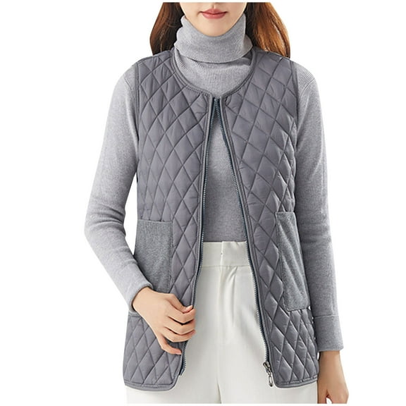 Lindreshi Winter Vests for Women Plus Size Fashion Women Warm Jacket Winter Casual Sleeveless Versatile Top