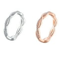 thumbnail image 2 of Couples Wedding Crystal Ring Punk Twist Loop ring Circle Woman Man Girls Lady Party Jewelry Rings, 2 of 9