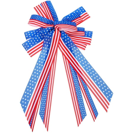 

Homemaxs Independence Day Bow Ribbon Pendant Hanging Bow Decor Door Bow Ornament