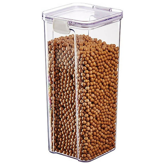 Wovilon Miscellaneous Grains Barley Noodle Storage Jar Nut Candy Dry Storage Jar Square Transparent Buckle Dry Storage Jar