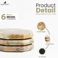 thumbnail image 4 of Radicaln Marble Coasters Set of 6 Handmade 3.5 inch Oceanic Star Coasters for Drinks, Stylish Square Coaster Set with Holder for Coffee Tables, 4 of 7