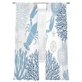 thumbnail image 6 of Navy Blue Coastal Sheer Curtains for Living Room Bedroom Summer Lobster Coral Nautical Sheer Curtains 84 Inch Long 2 Panels Set Light Filtering Curtain Window Treatments Drapes for Dining Room, 6 of 6