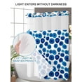 thumbnail image 6 of No Hook Shower Curtain with Snap-in Liner, Blue Polka Dots Waterproof Fabric Bathroom Curtains, Watercolor Modern Abstract Geometric Bath Curtains & Mesh Top Window 72"x96" Extra Long, 6 of 9